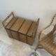 Vintage rattan bench chest