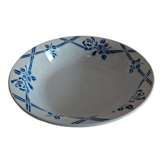 Hollow serving dish Moulin des Loups Orchies model Bric bleu 50s