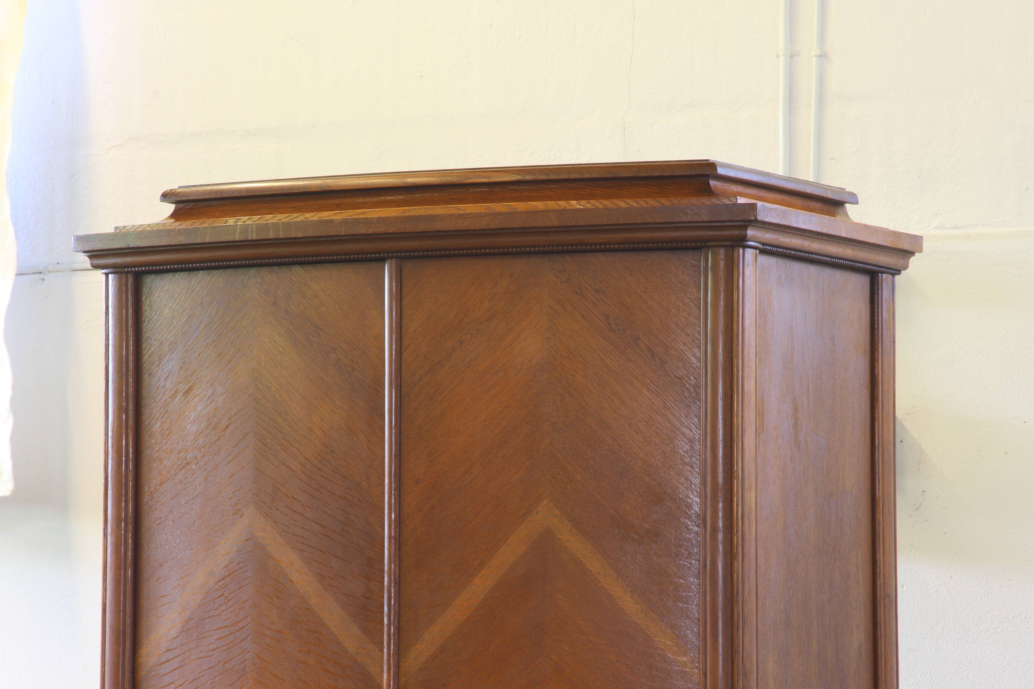 Vintage Danish Oak Closet Linen Wardrobe 1940s Cabinet