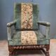 Faiteuil Louis XIII upholstered in part from the 17th century