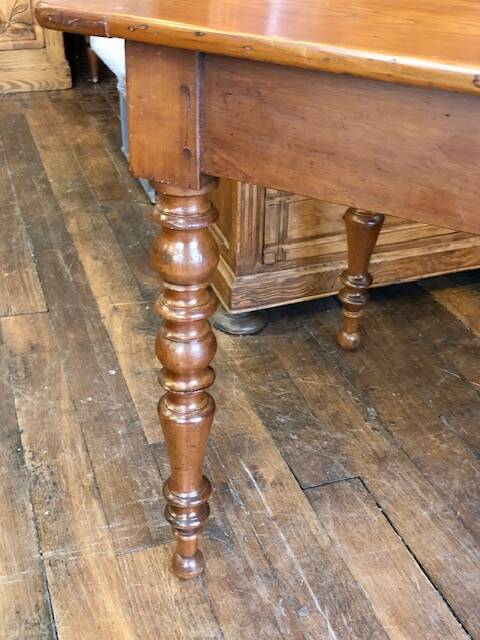 Farm table with turned legs