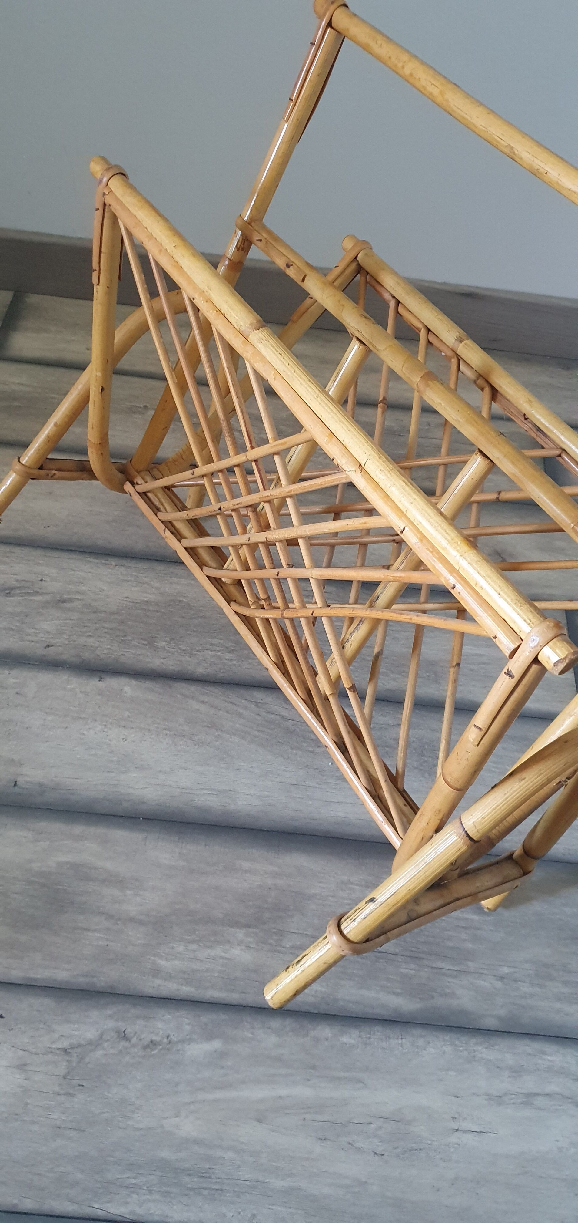 Rattan magazine holder
