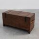 Flemish Oak Blanket Chest with panelled front and iron lock, dated 1825