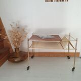 Desserte vintage vinyles laiton