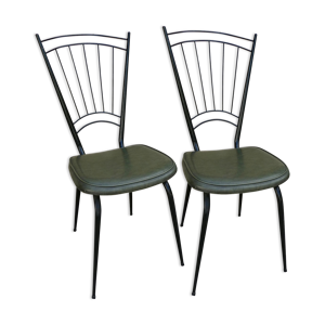 Paire de chaises en métal noir