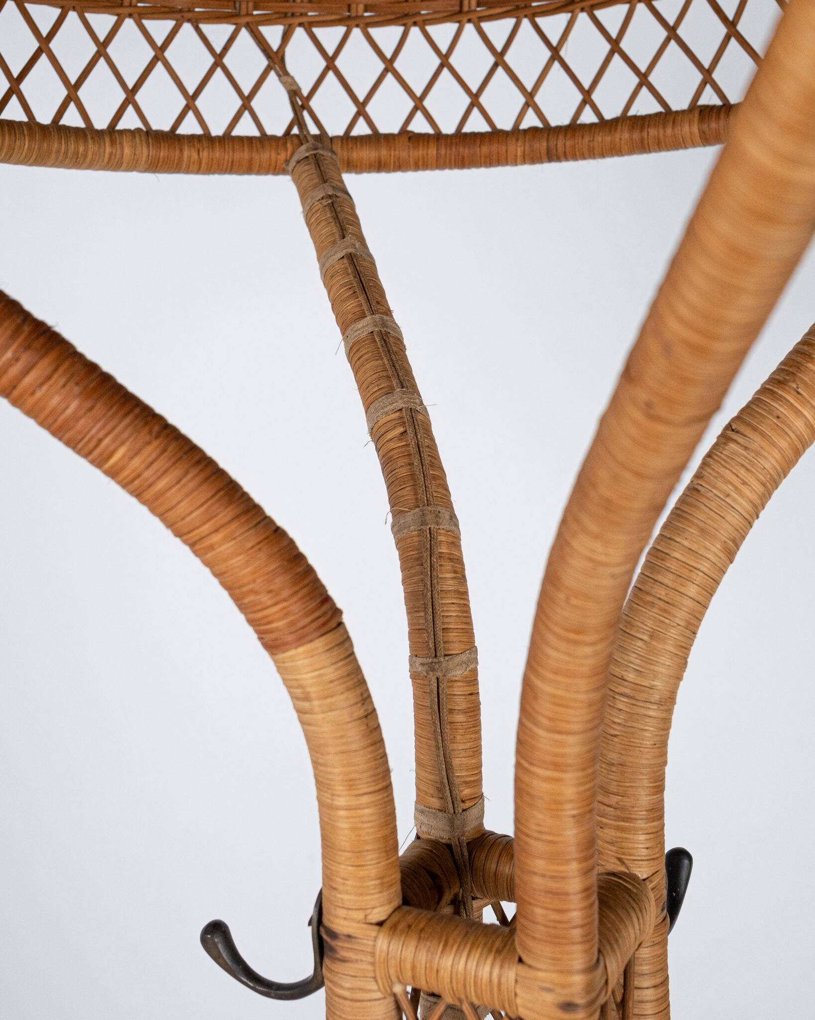 Large Italian wicker floor lamp, 1960s