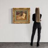 Nu féminin du XXe siècle, peinture signée P. Sieffert