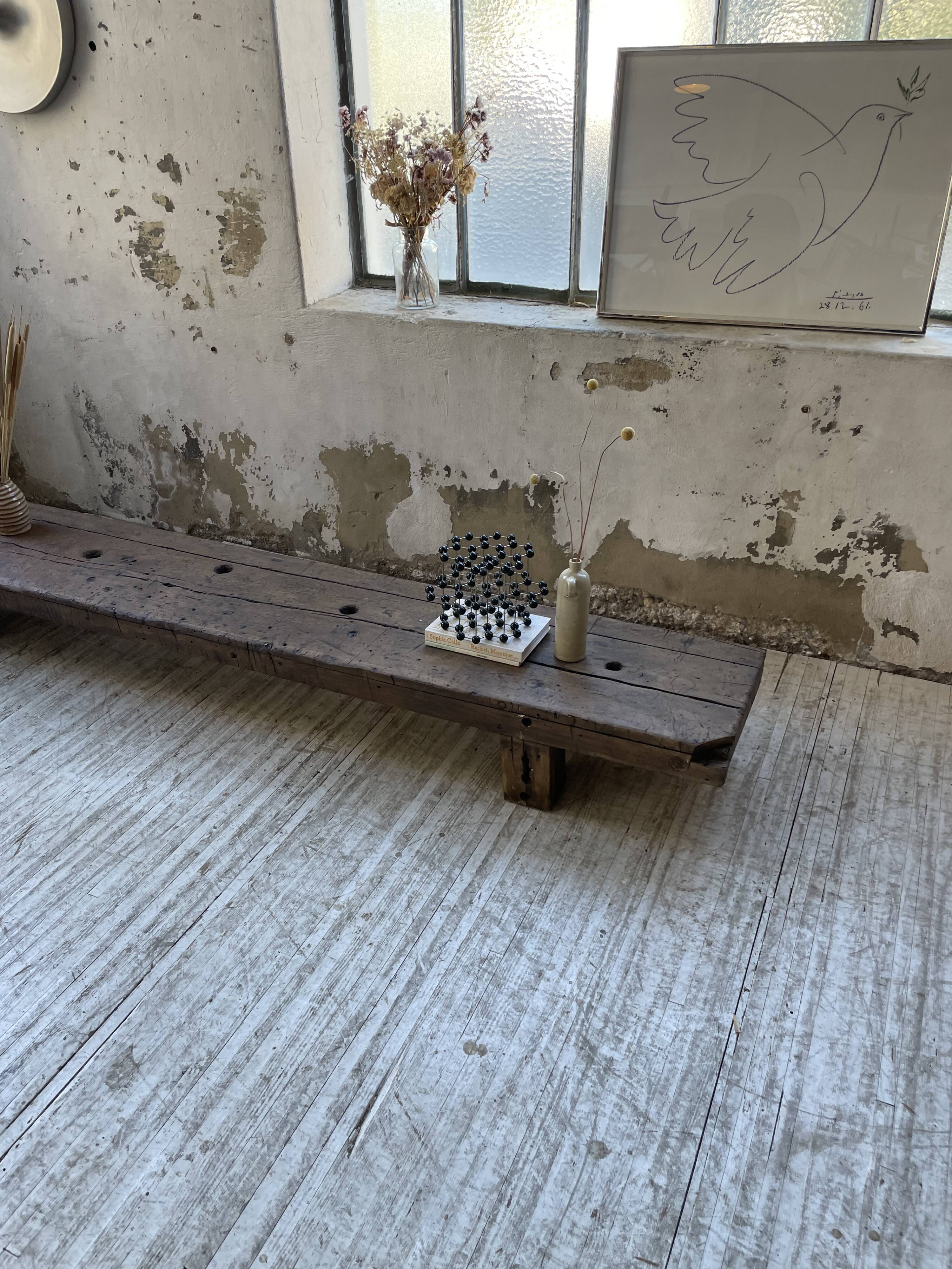 Workbench bench coffee table solid oak XXL