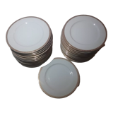 Fine porcelain dessert plates with gilded edging