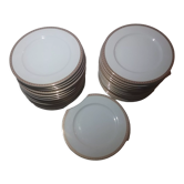 Fine porcelain dessert plates with gilded edging