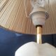 Pair of Art Deco marble alabaster pleated shade table lamps vintage