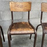 4 vintage school chairs