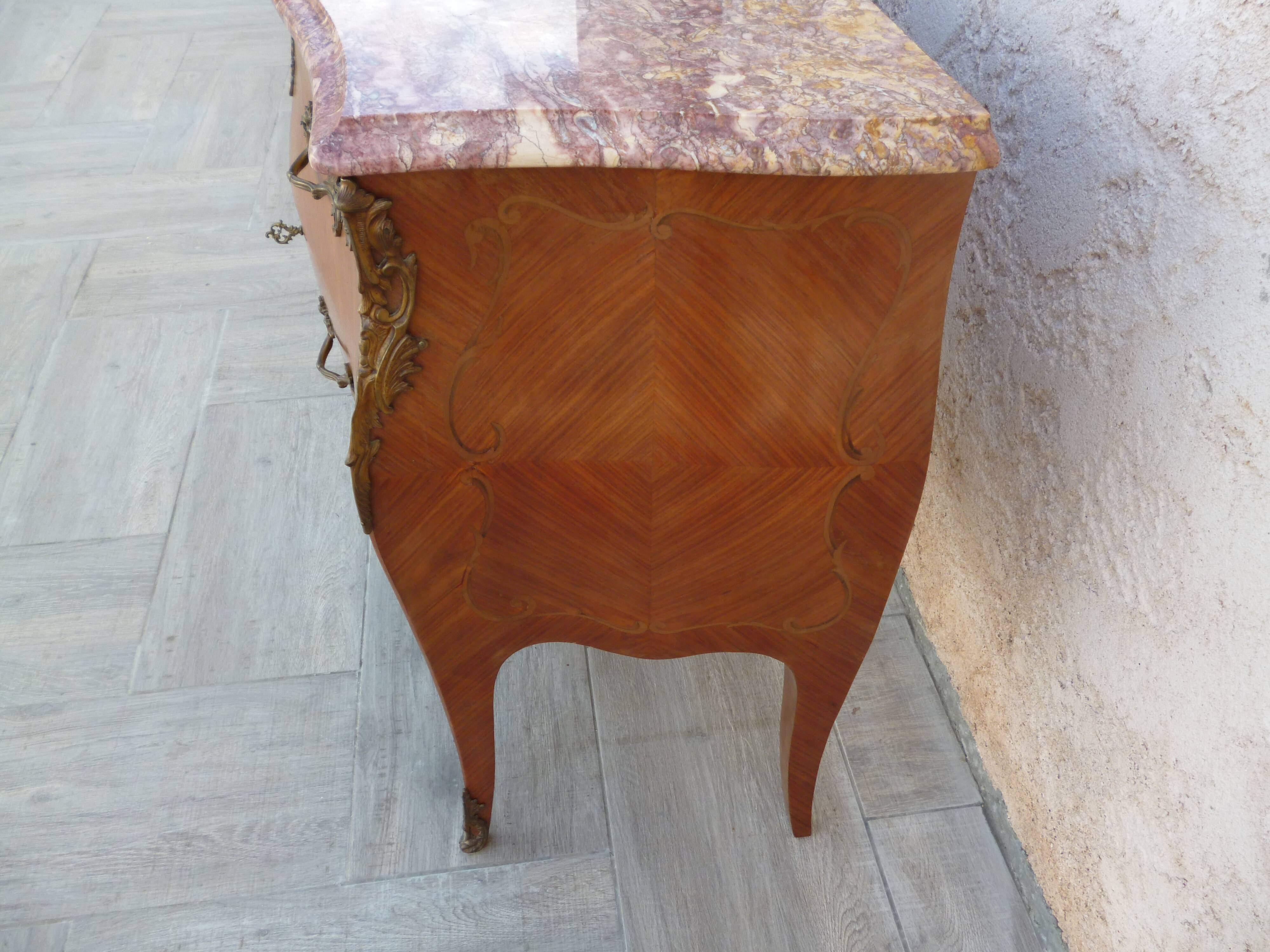 Curved dresser style Louis XV rosewood