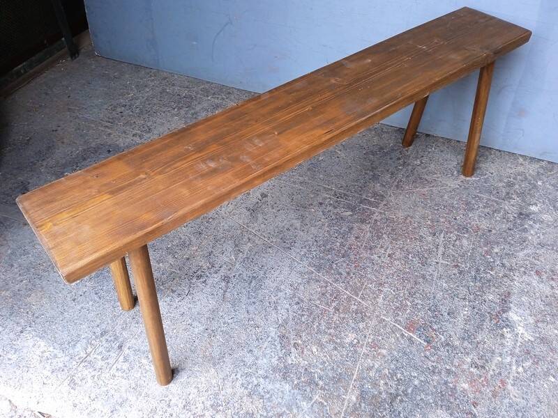 Bench 120 cm old solid wood with patina