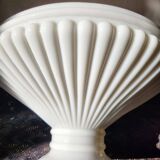 1930s Lamp Shade Art Deco White Opaline Ribbed Glass Lamp Shade Office
