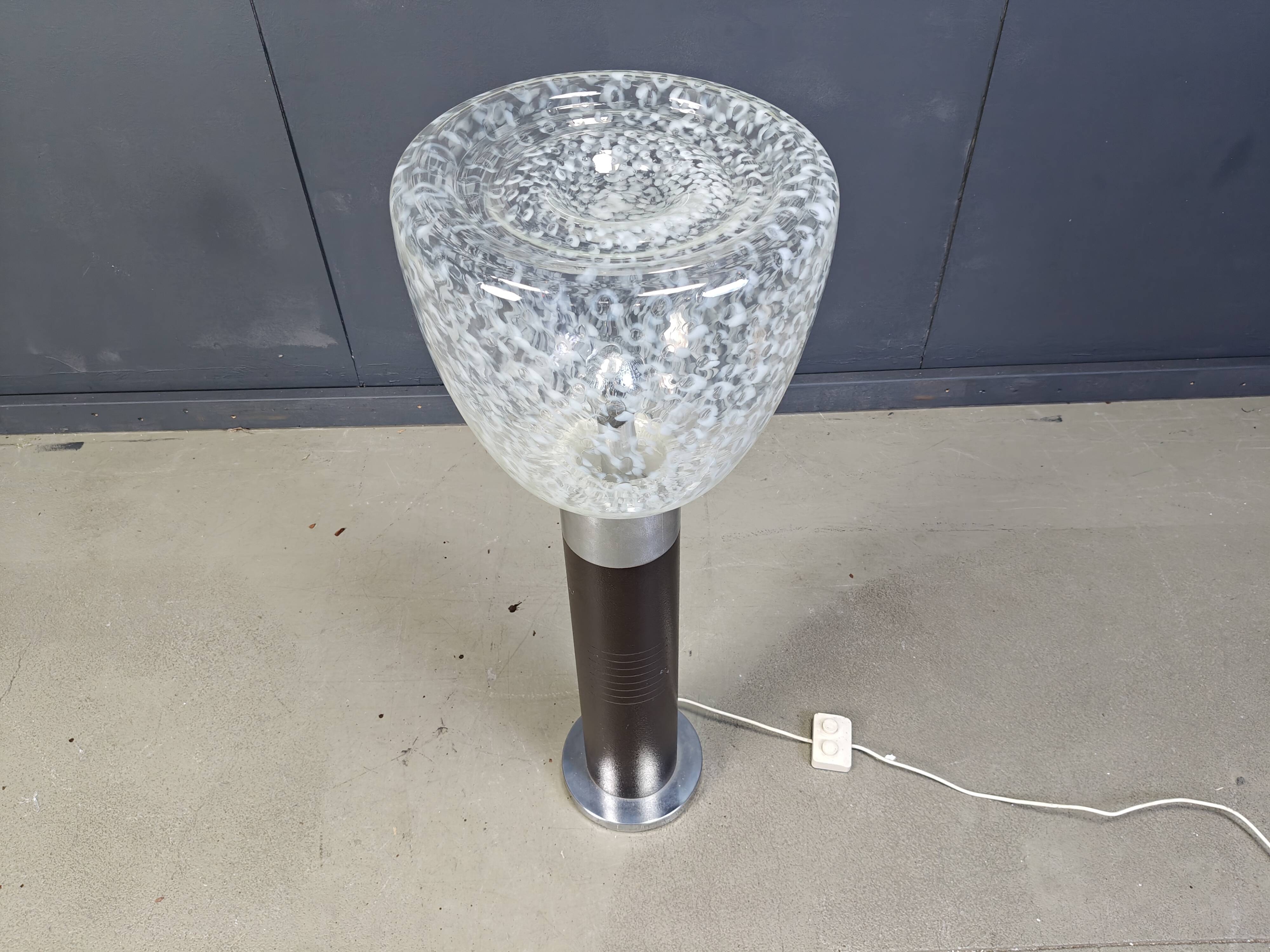 Vintage italian murano glass space age floor lamp, 1970s