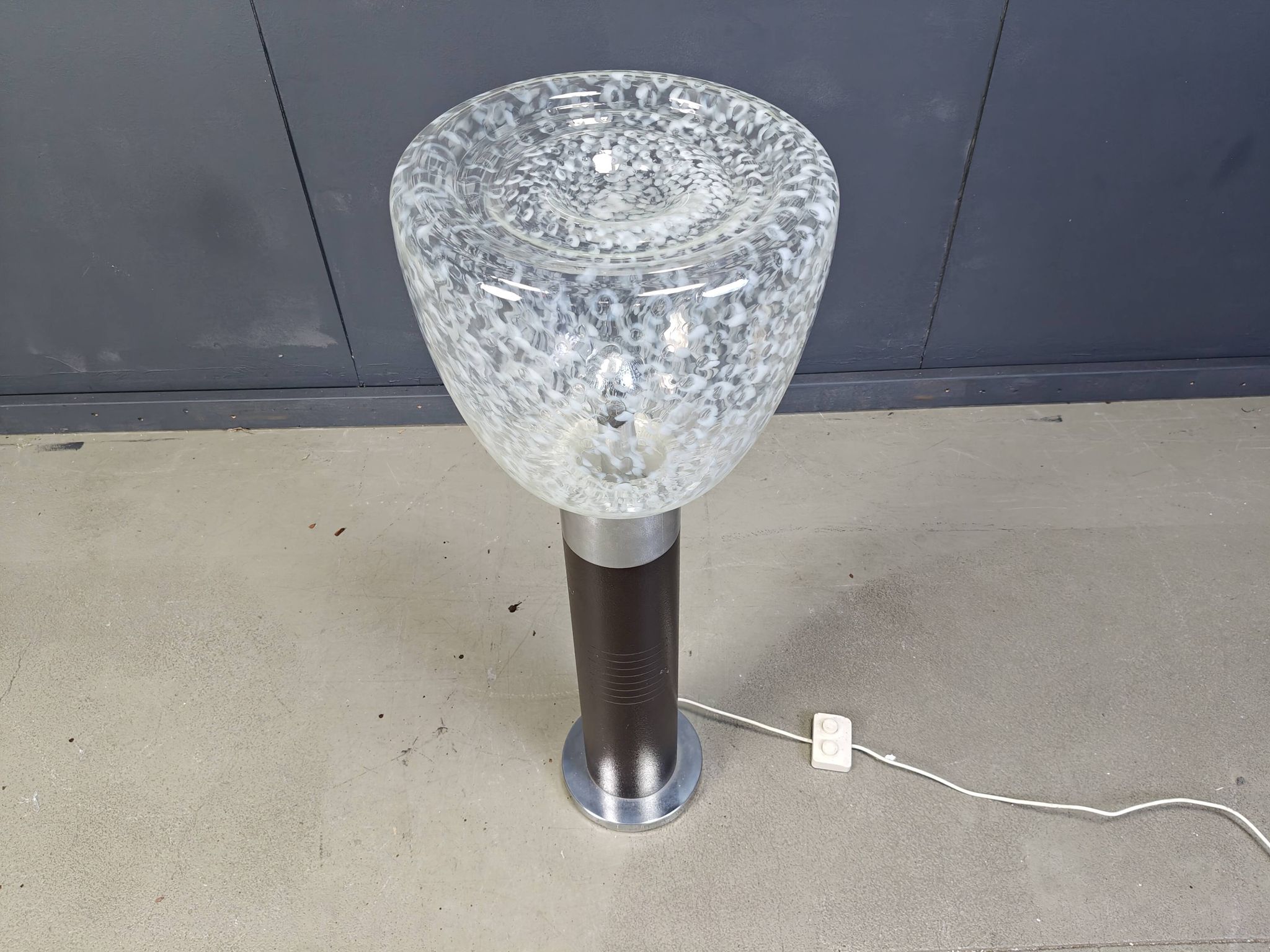 Vintage italian murano glass space age floor lamp, 1970s