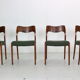 4 chaises Niels Møller « Modèle- 71 » palissandre & tissu 1951