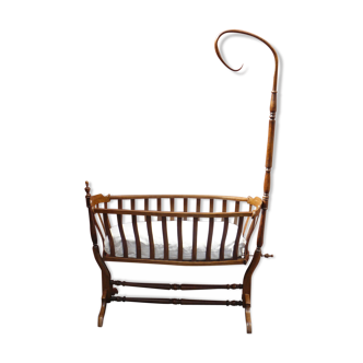 Old cradle / rocking in art-nouveau style beech / cot
