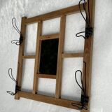Vintage 1940s modernist mirror coat rack