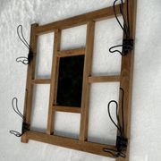 Portemanteau miroir moderniste vintage 1940