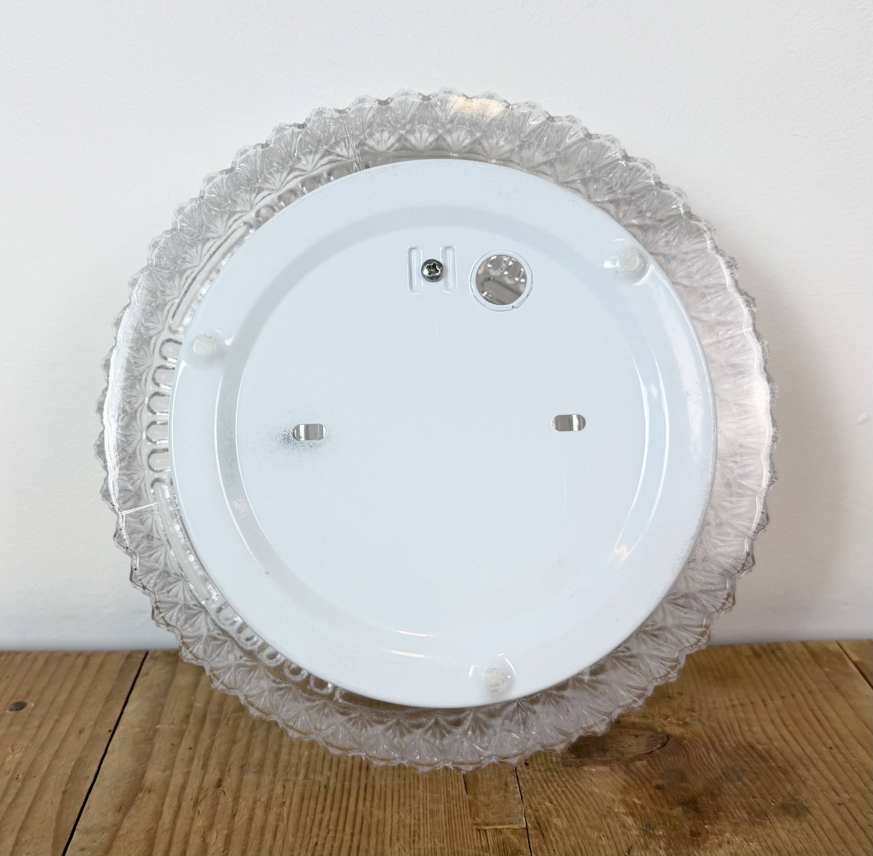 Vintage Glass Wall or Ceiling Light, 1970s
