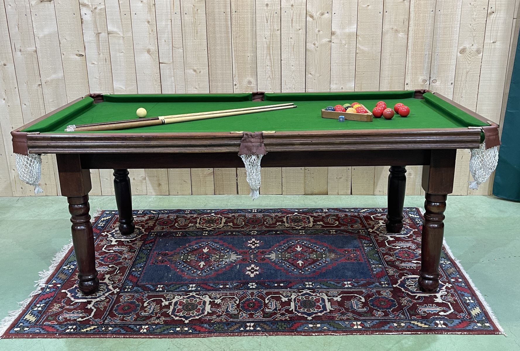 English billiards of the 1950s in mahogany