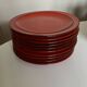 Set of 10 plates Hertha Bengtson Rosenthal 1970 in red stoneware.