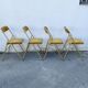 Set of 4 folding velvet chairs, Souvignet brand