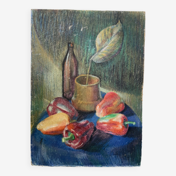 Oil pastel still life 1970