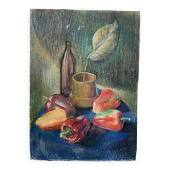 Oil pastel still life 1970