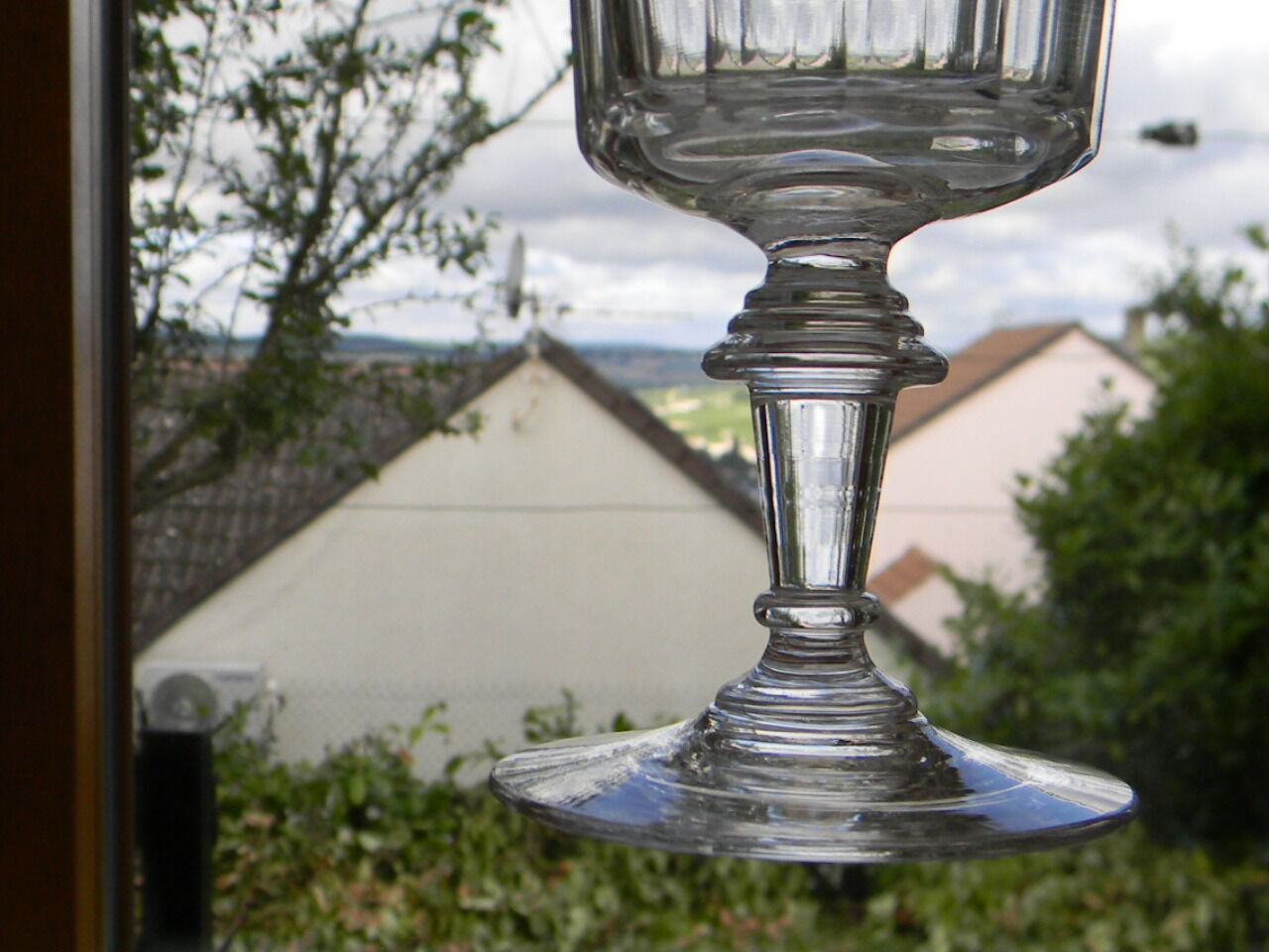 Set of 6 antique glass port glasses or aperitif Mirabeau style