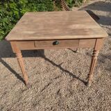 Table de ferme bois massif tiroir aéro-gommée