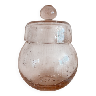 Vintage blown glass candy box / jam jar – Biot