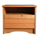 Brutalist bedside table in elm & laminate simat (doubinski brothers). 80's