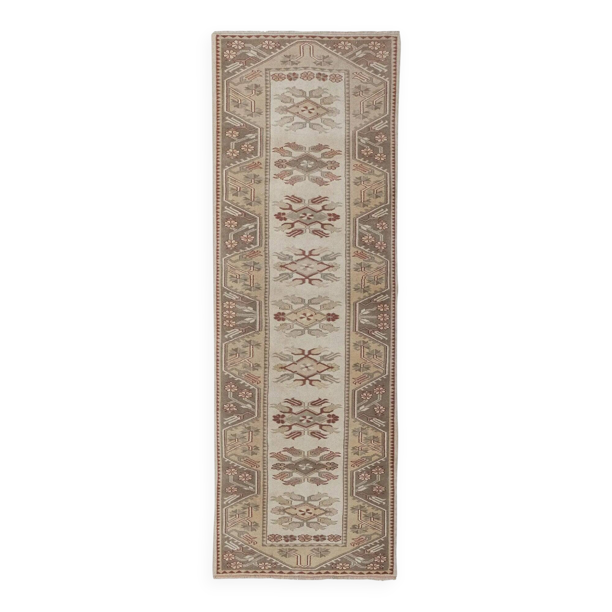 Vintage Turkish hallway rug 100x281 cm