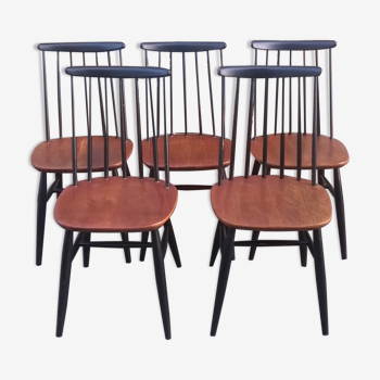 5 scandinavian Fanett Tapiovaara chairs