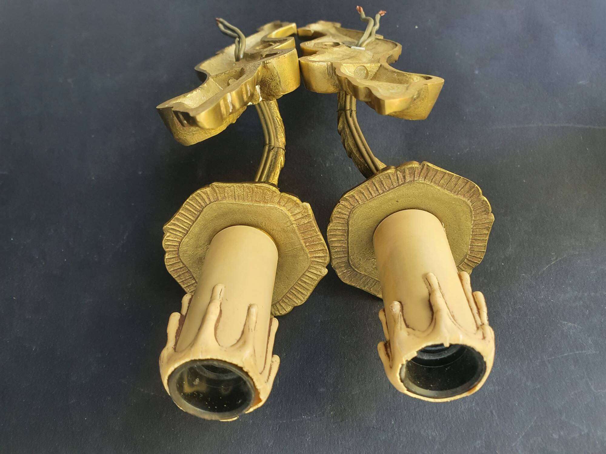 Pair of antique wall candle holders