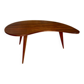 Table basse haricot en acajou, années 50