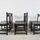 Set of 6 brutalist dining chairs by Emiel Veranneman for Decoene, 1970s