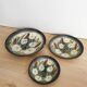 Vintage Hand-Painted Clay Plates: 1970s Yugoslavian Floral Wall Decor
