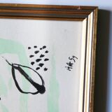 Angel ALONSO 1959 Composition Gouache sur papier monogrammée datée encadrée