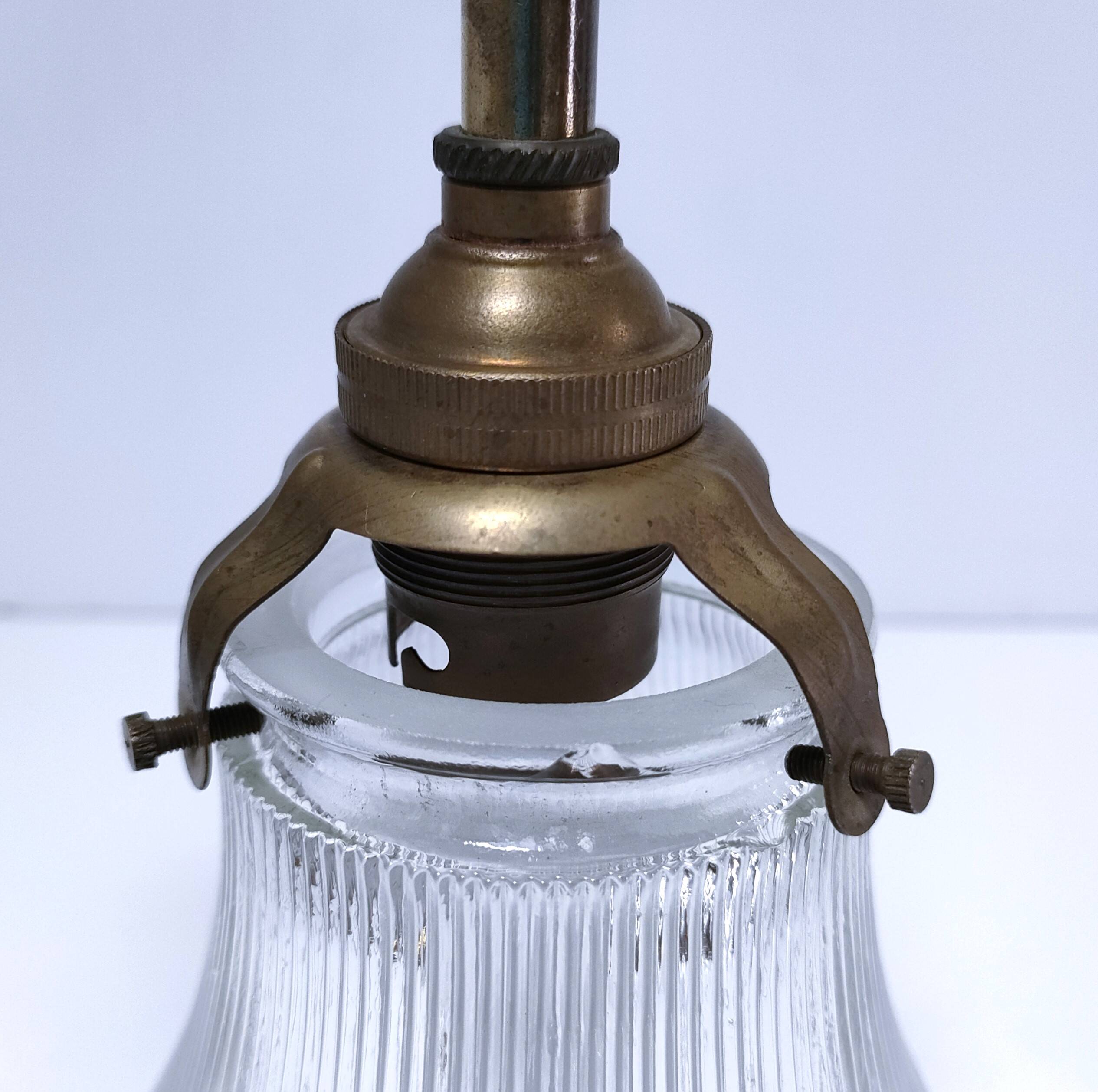 Brass porcelain glass wall light 1900