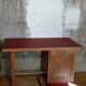 Vintage 50's 60's. Office in oak and red moleskine. TBE