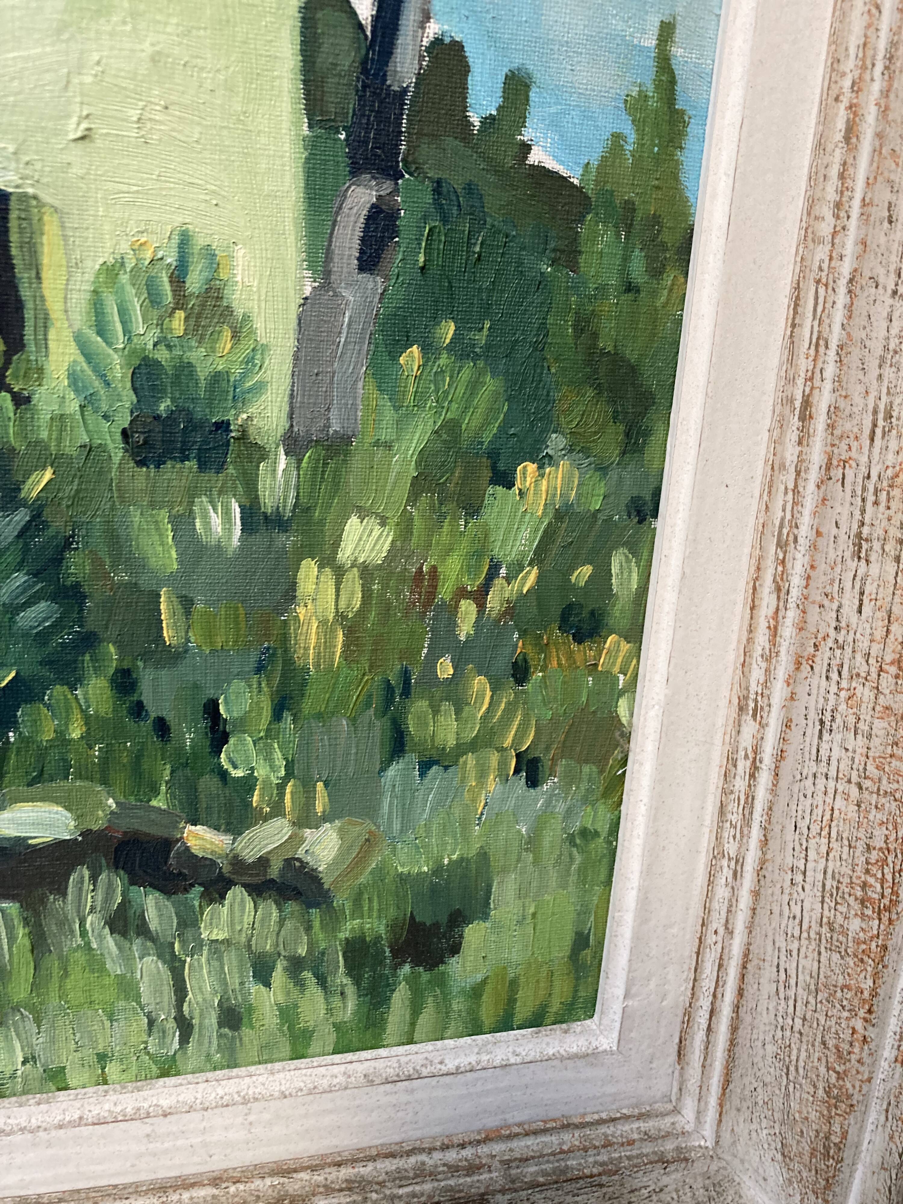 Framed oil on canvas "The Green House"