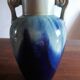 Vase with flamed blue signature in art deco ceramic