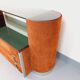 Vintage Italian hairdresser design in suede velvet, chrome, smoked glass and