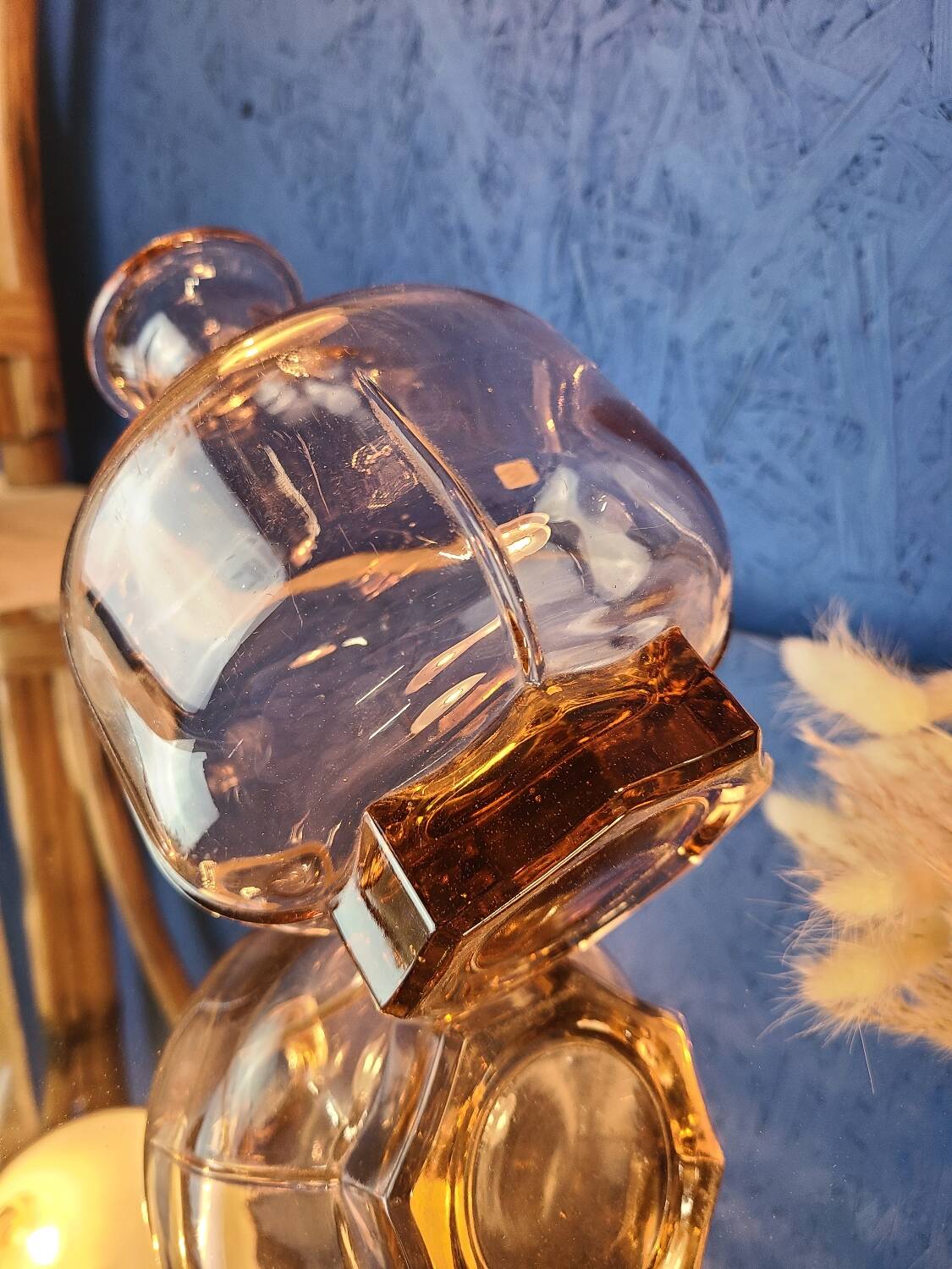 Small old vase in transparent Old Rose glass - early 20th century