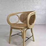 Fauteuil en rotin et cannage