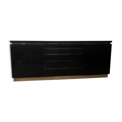 Enfilade laquée noire 1970 - Jean Claude Mahey